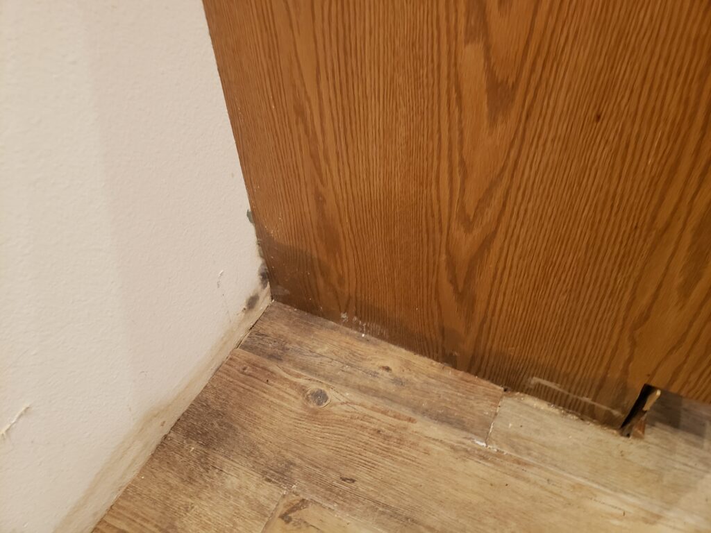 kitchen cabinet damaged from water